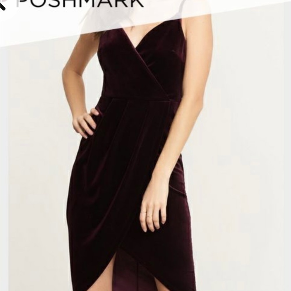 Dynamite Crushed velvet wrap front dress